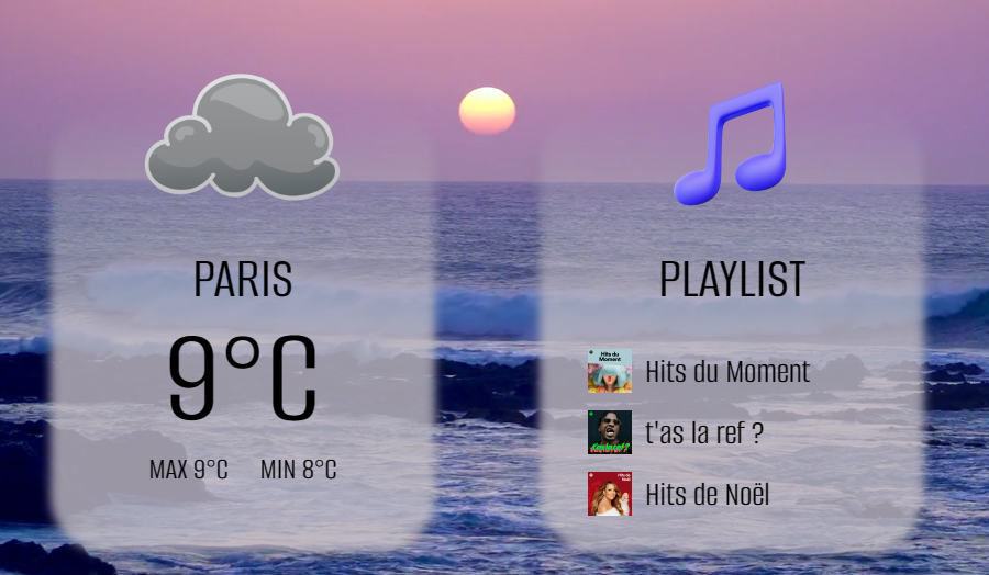App de clima-tempo e musica